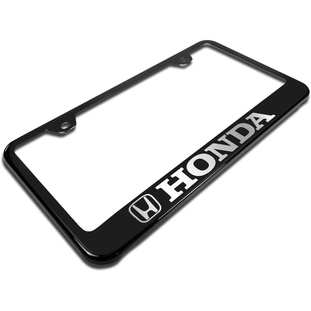 Honda License Plate Frame Black Stainless Steel SR1 Performance
