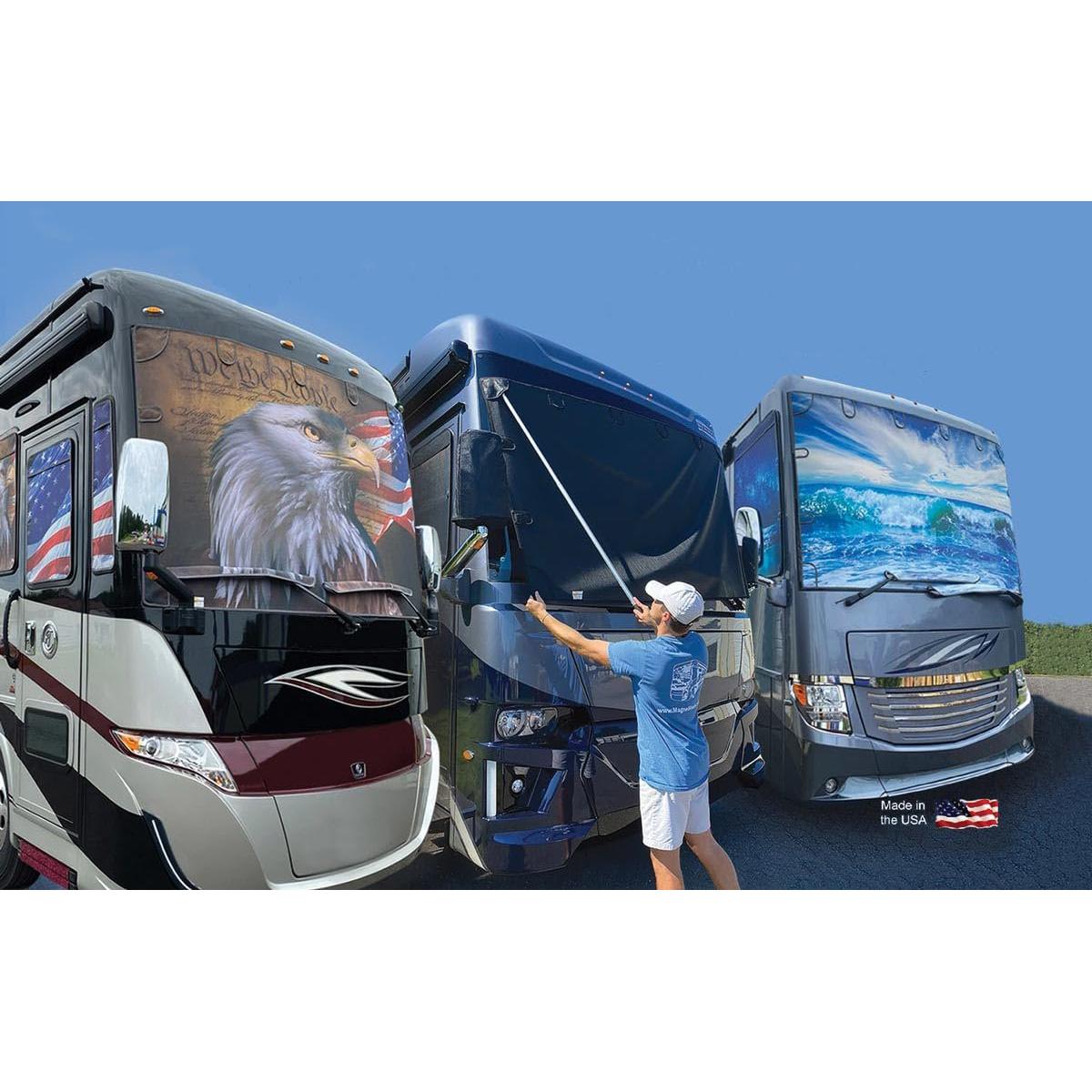 Su Shade Rv Class A RV/Motorhome Exterior Windshield Sun Shade by Magne Shade – SR1 ...