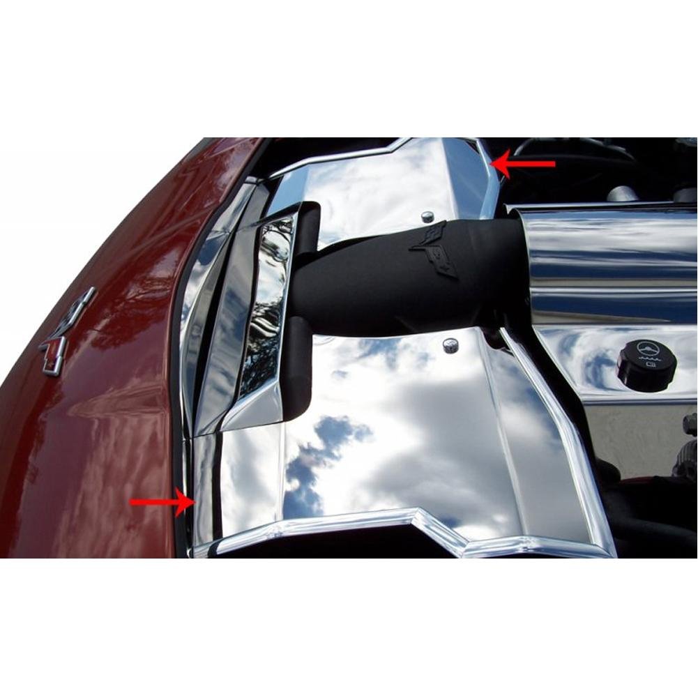 Corvette Radiator Cover - Polished Stainless Steel : 2008-2013 C6 LS3 ...